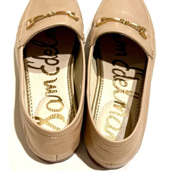 Sam Edelman Beige Loraine Loafers with Gold Accent Size 6 Women’s - Picture 2 of 10